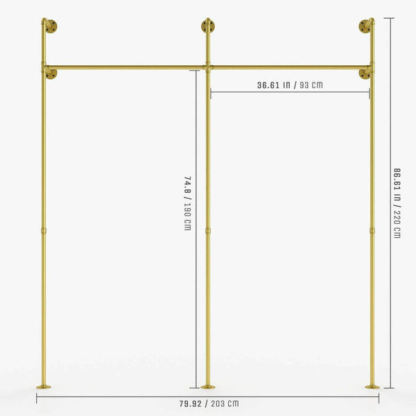 Dimensions gold clothes rail