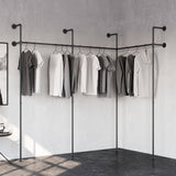 Industrial corner clothes rail