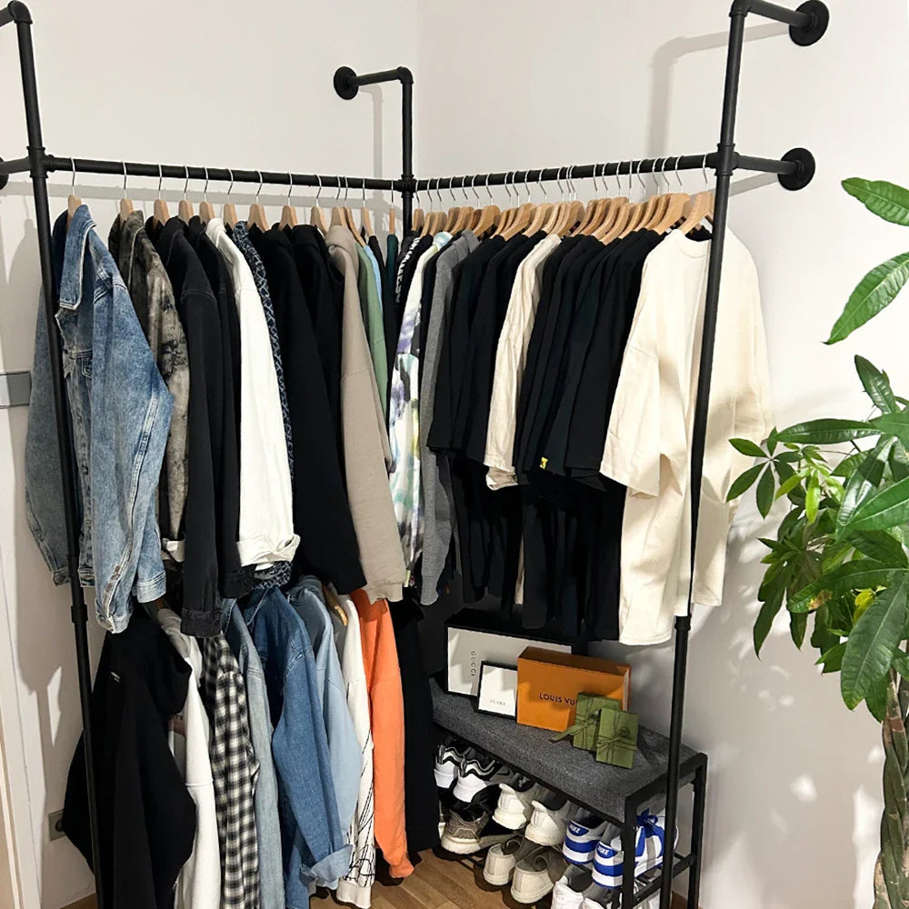 Wall Mounted Corner Clothes Rail - Save Space | pamo. – pamo. design