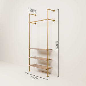 KIM 1 OAK – 3 shelves | Gold