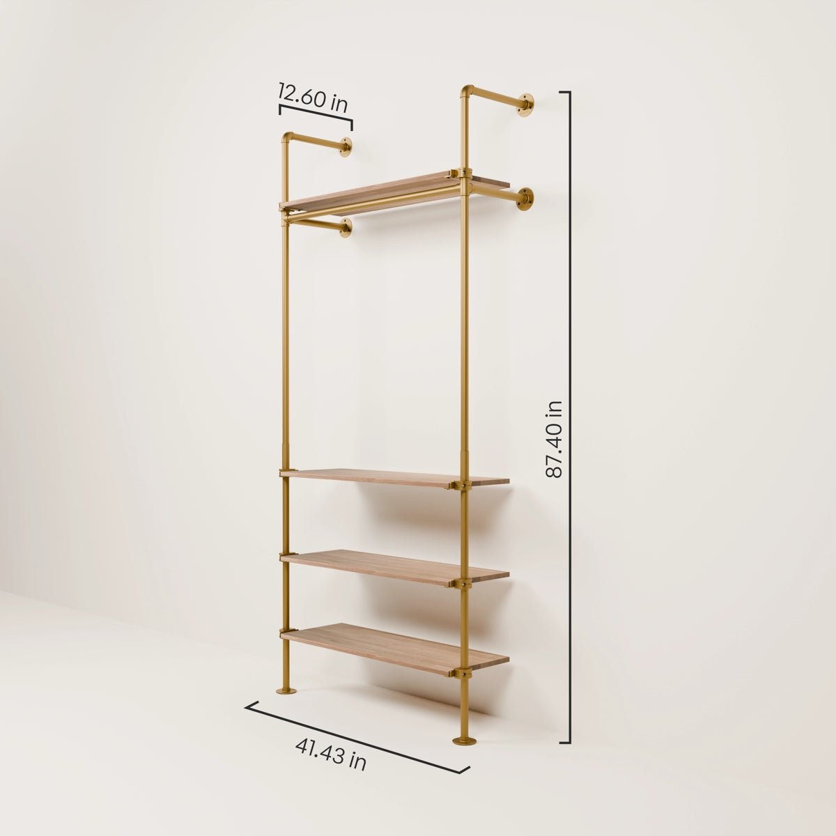 KIM 1 OAK – 4 shelves | Gold