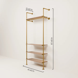 KIM 1 OAK – 4 shelves | Gold