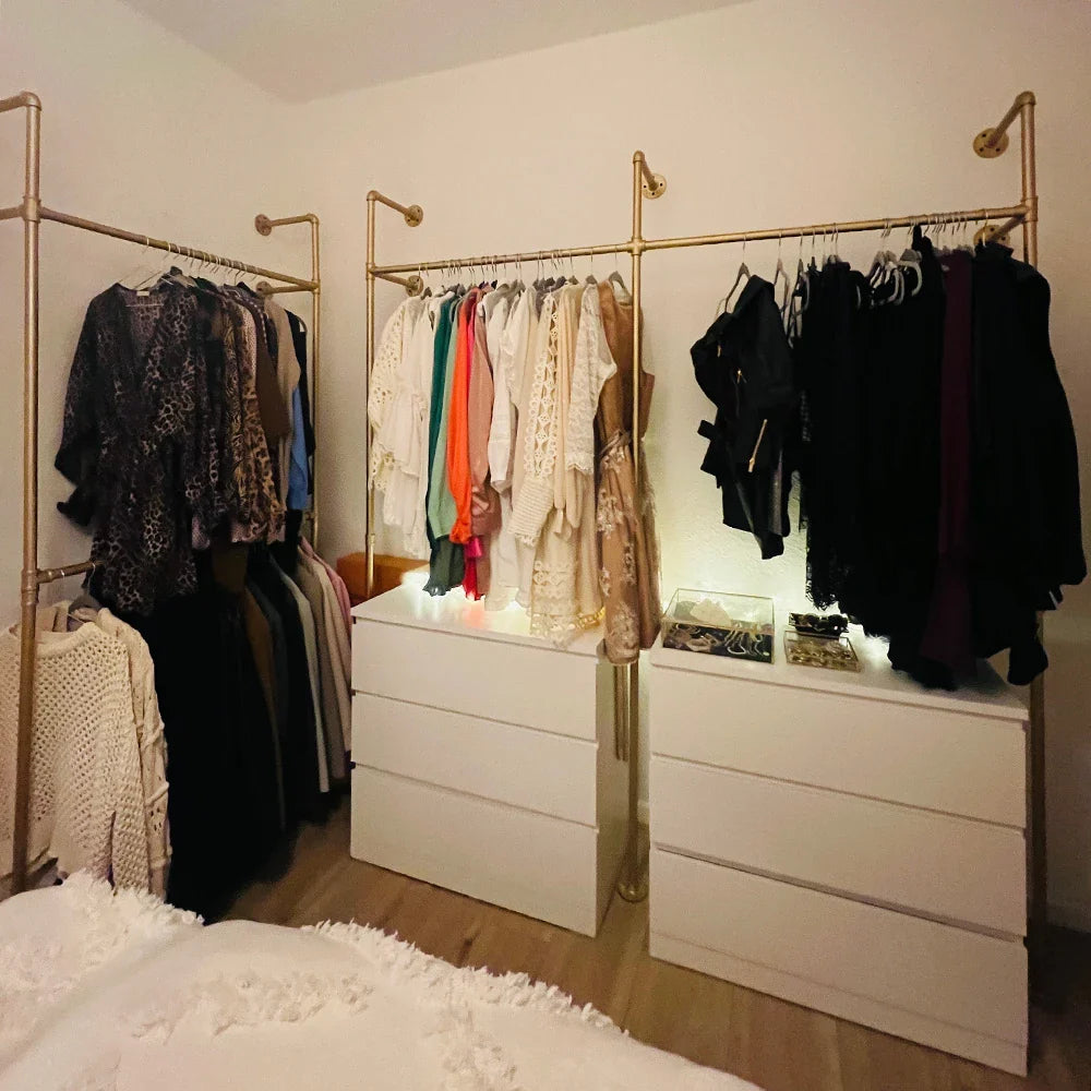 Gold Wardrobe Rack - Elegant and Glamorous | pamo. – pamo. design