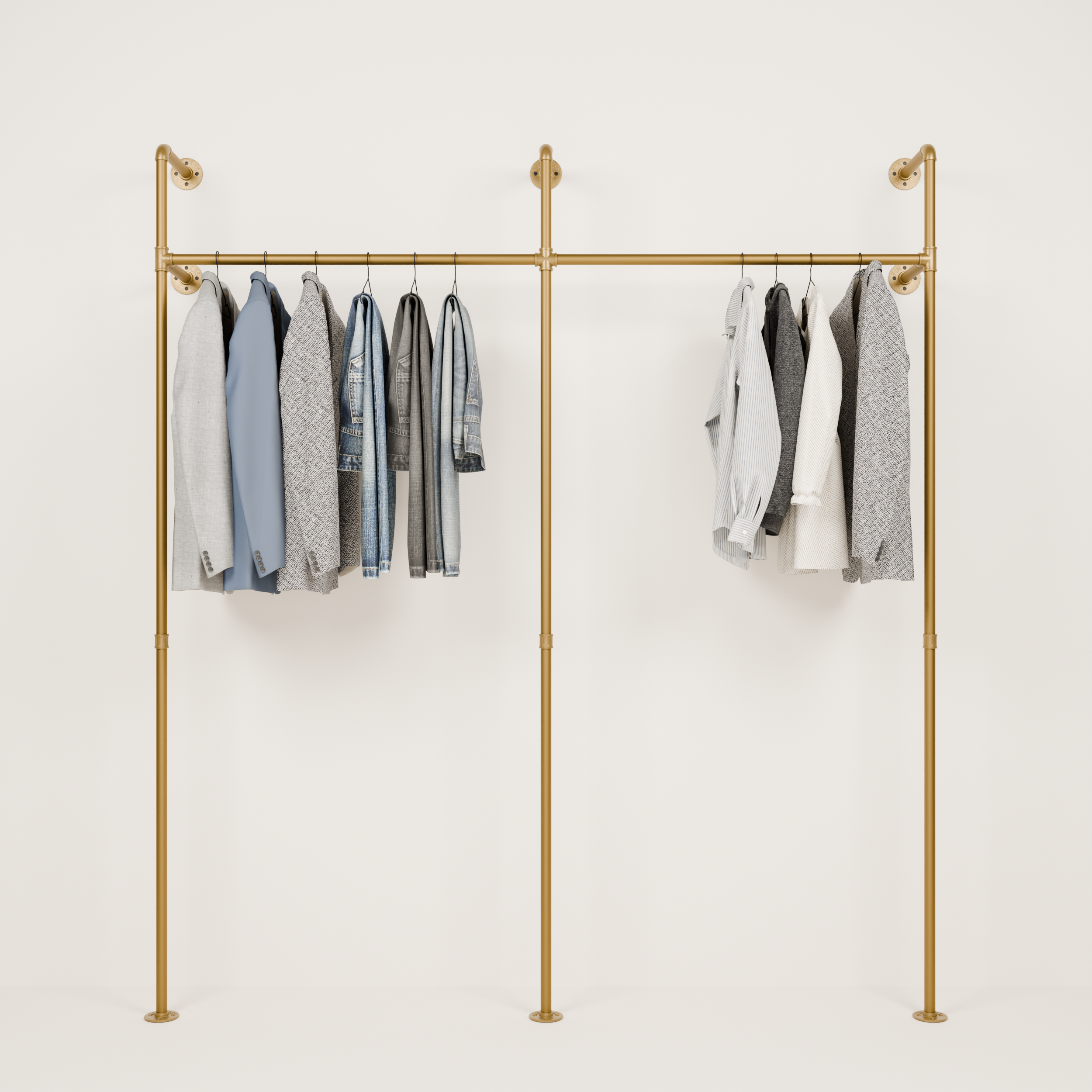 KIM 2 – Gold clothes rail | gold hanging clothes rail