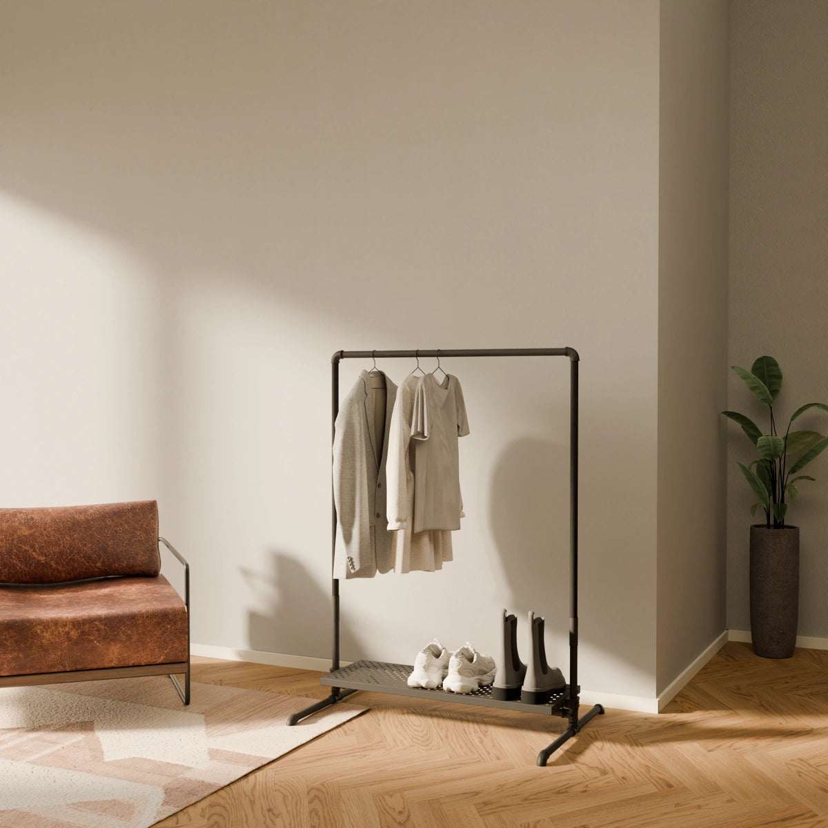 Metal clothes rack with shelves by pamo. design
