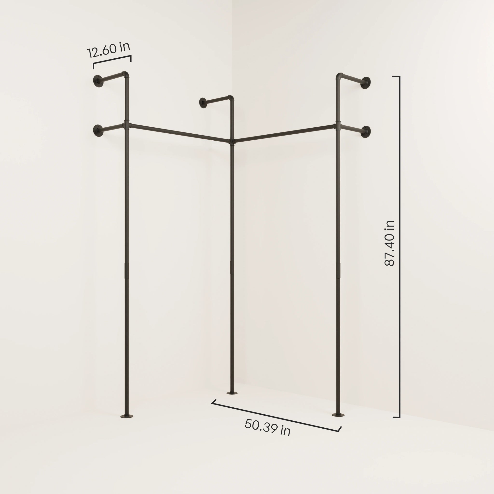 KIM EDGE 2 – Wall mounted corner clothes rail
