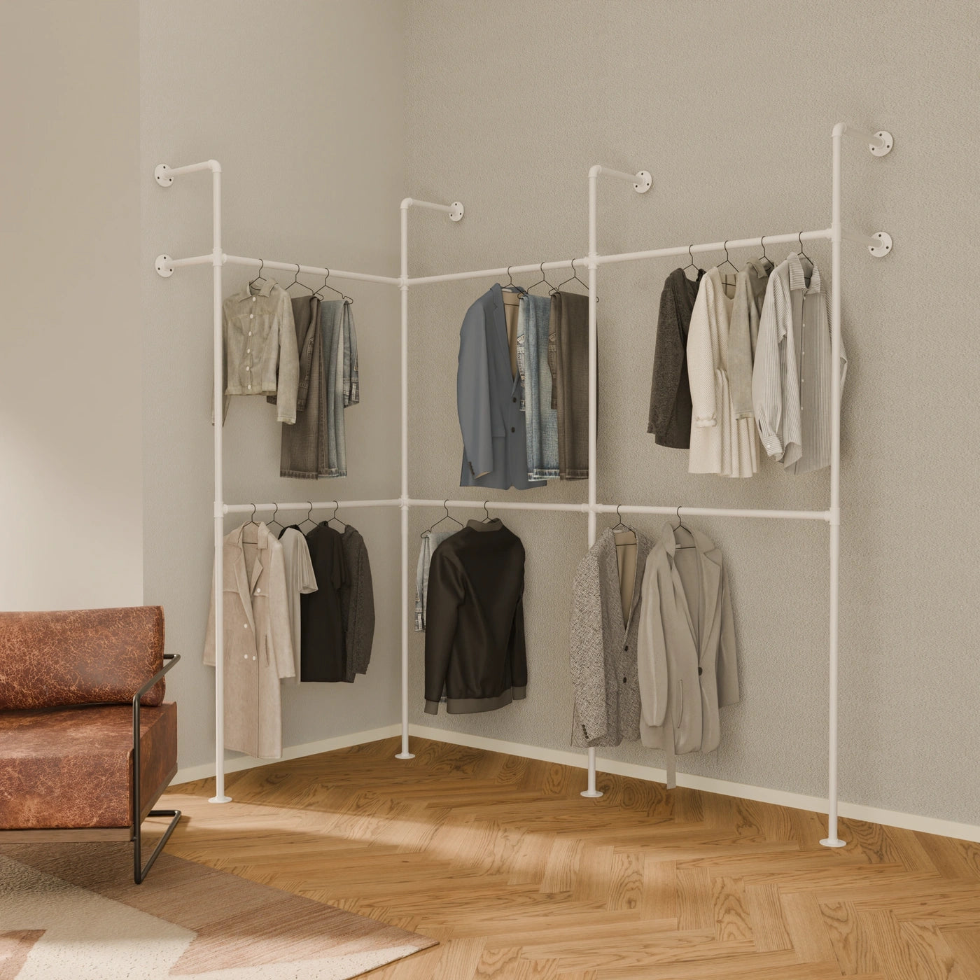 Corner Clothes Rack - Small Space Solution | pamo. – pamo. design