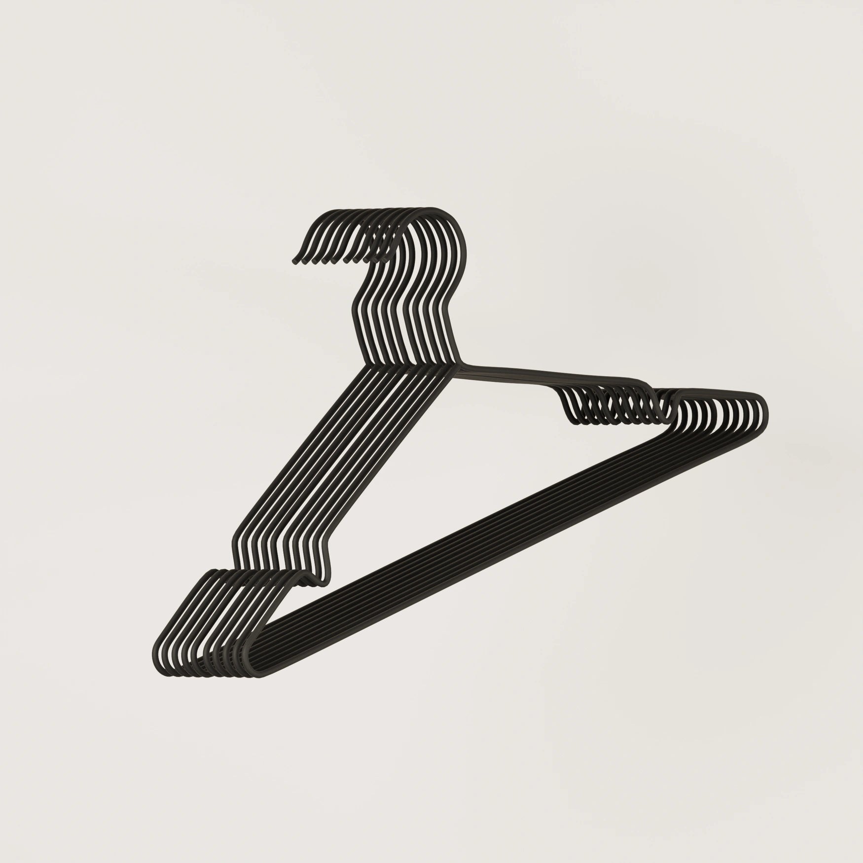 pamo. Design | Coat Hanger Black Set | Coat Hanger Black Metal | Space-Saving Coat Hanger | Coat Hanger with Notches