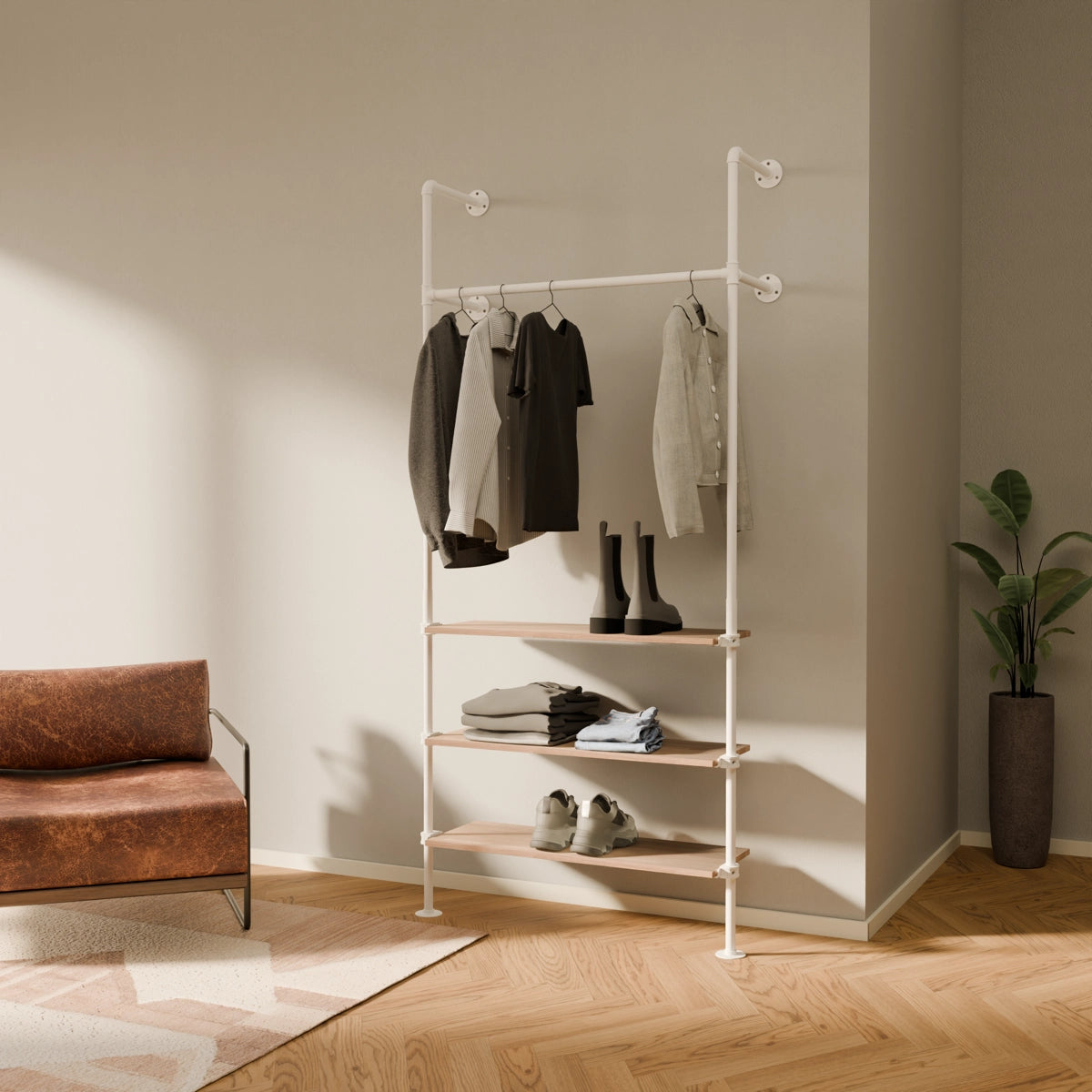KIM 1 OAK – 3 shelves | White