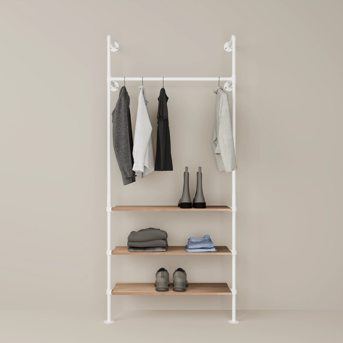 KIM 1 OAK – 3 shelves | White