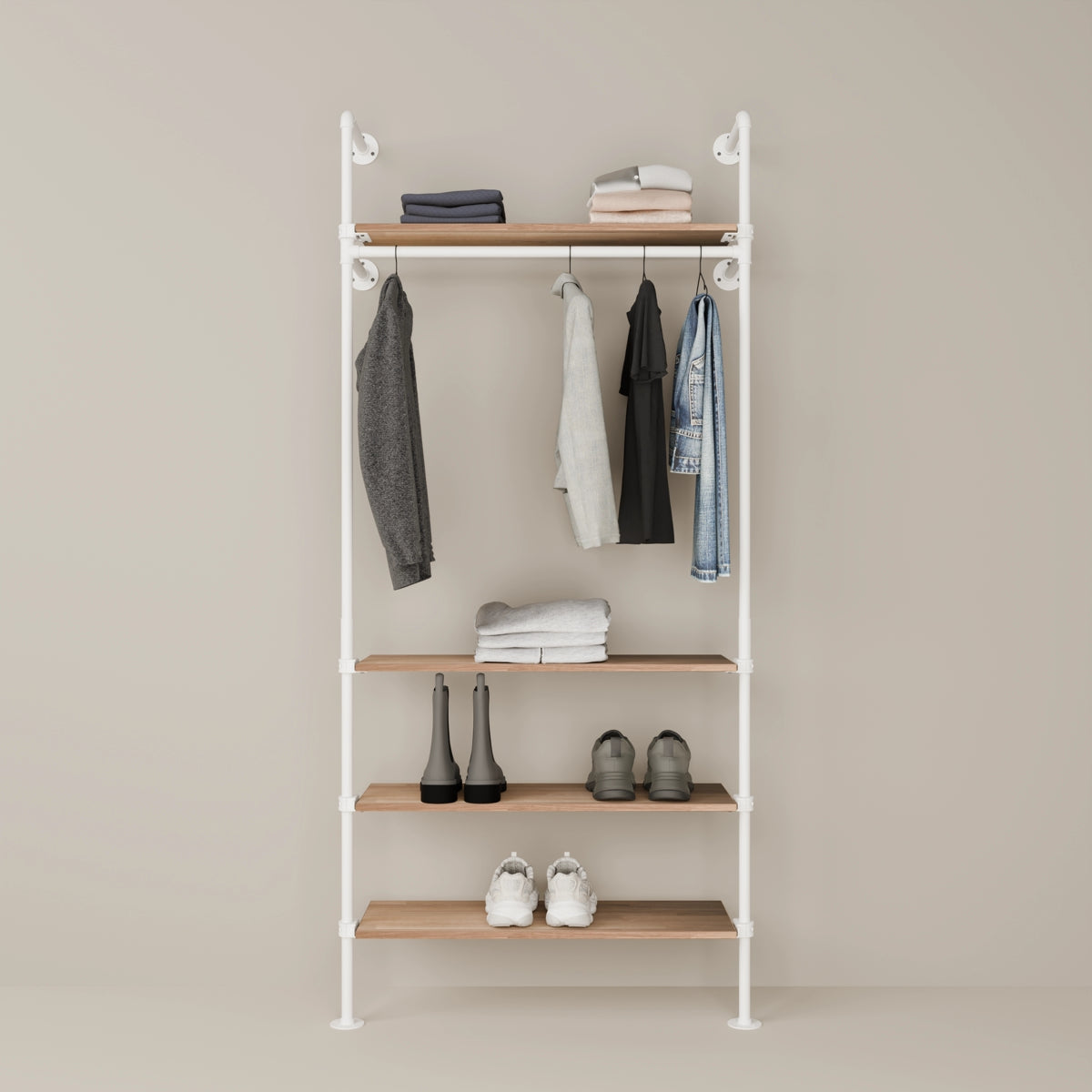 KIM 1 OAK – 4 shelves | White
