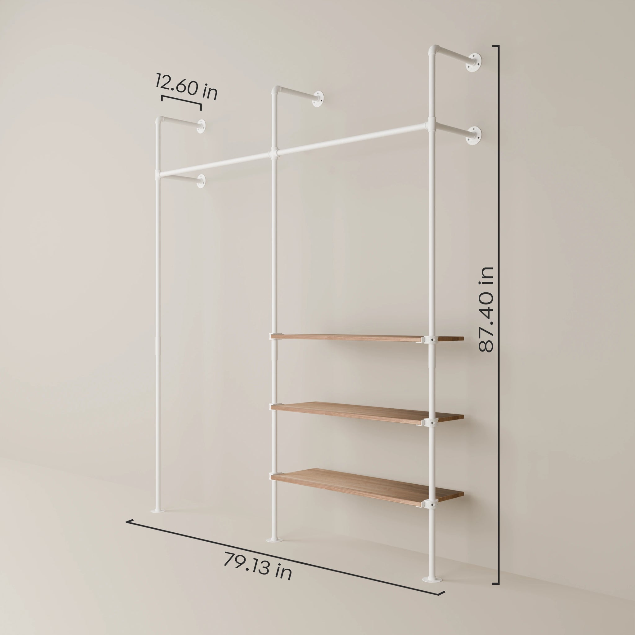 KIM 2 OAK – 3 shelves | White