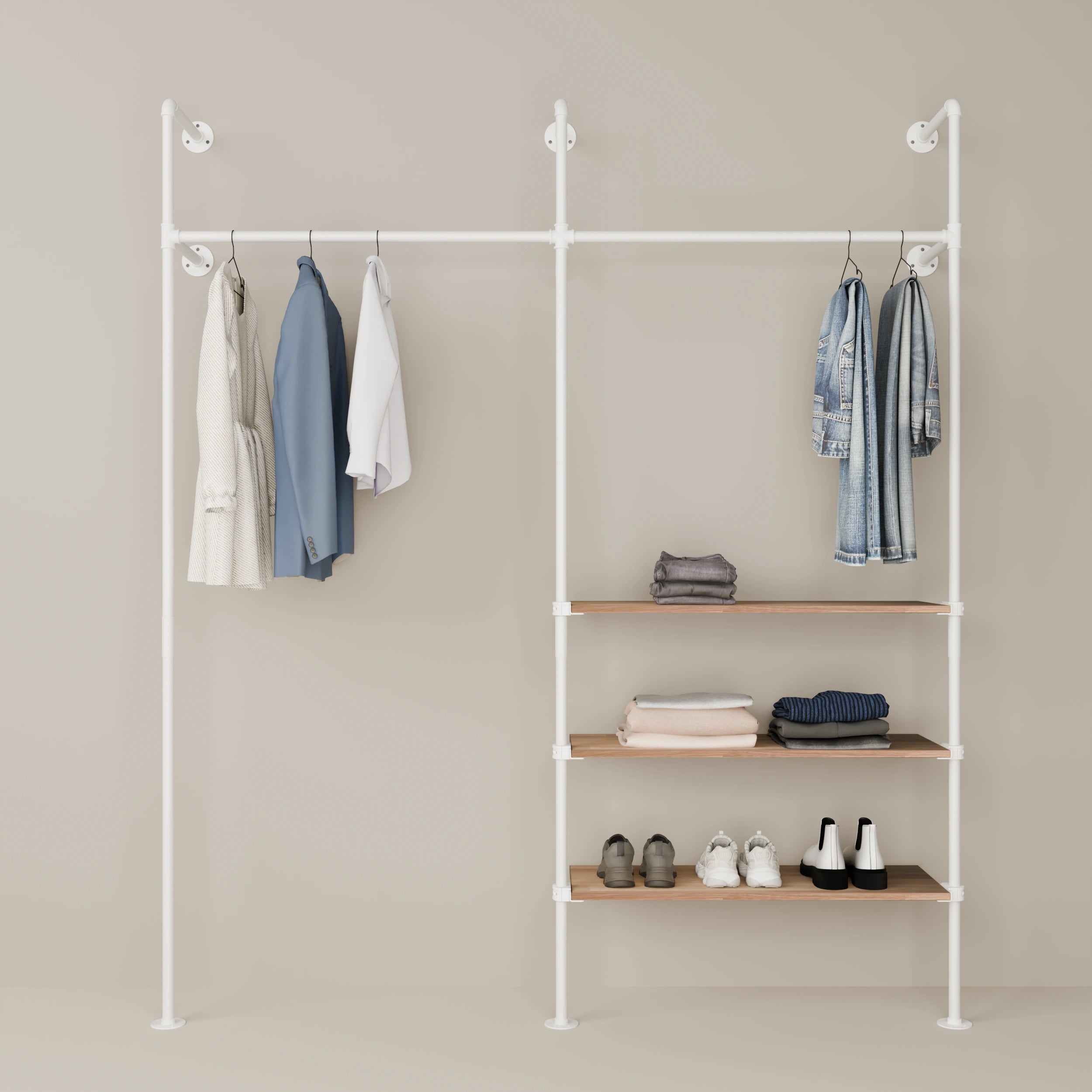 KIM 2 OAK – 3 shelves | White