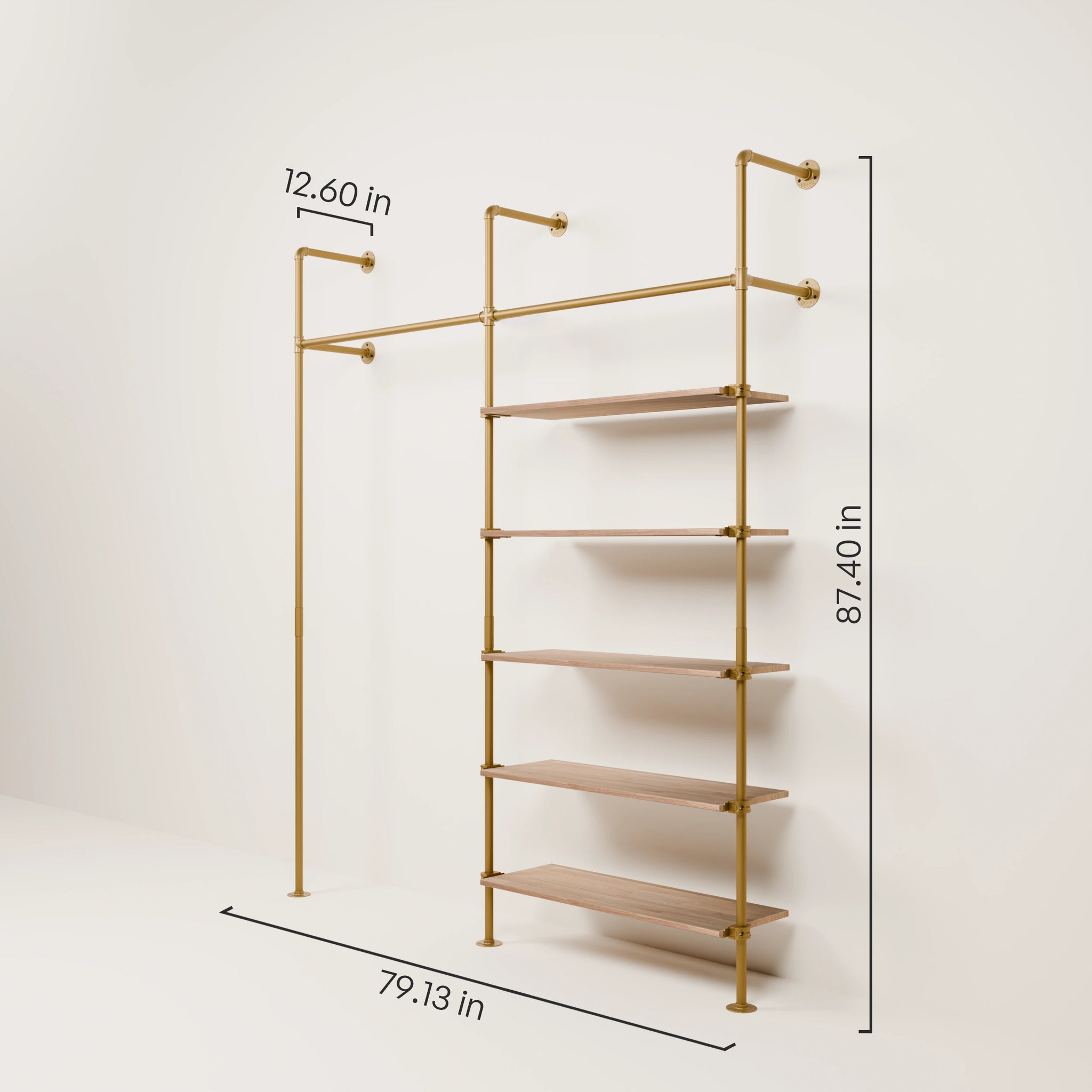 KIM 2 OAK – 5 shelves | Gold