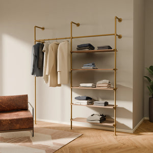 KIM 2 OAK – 5 shelves | Gold