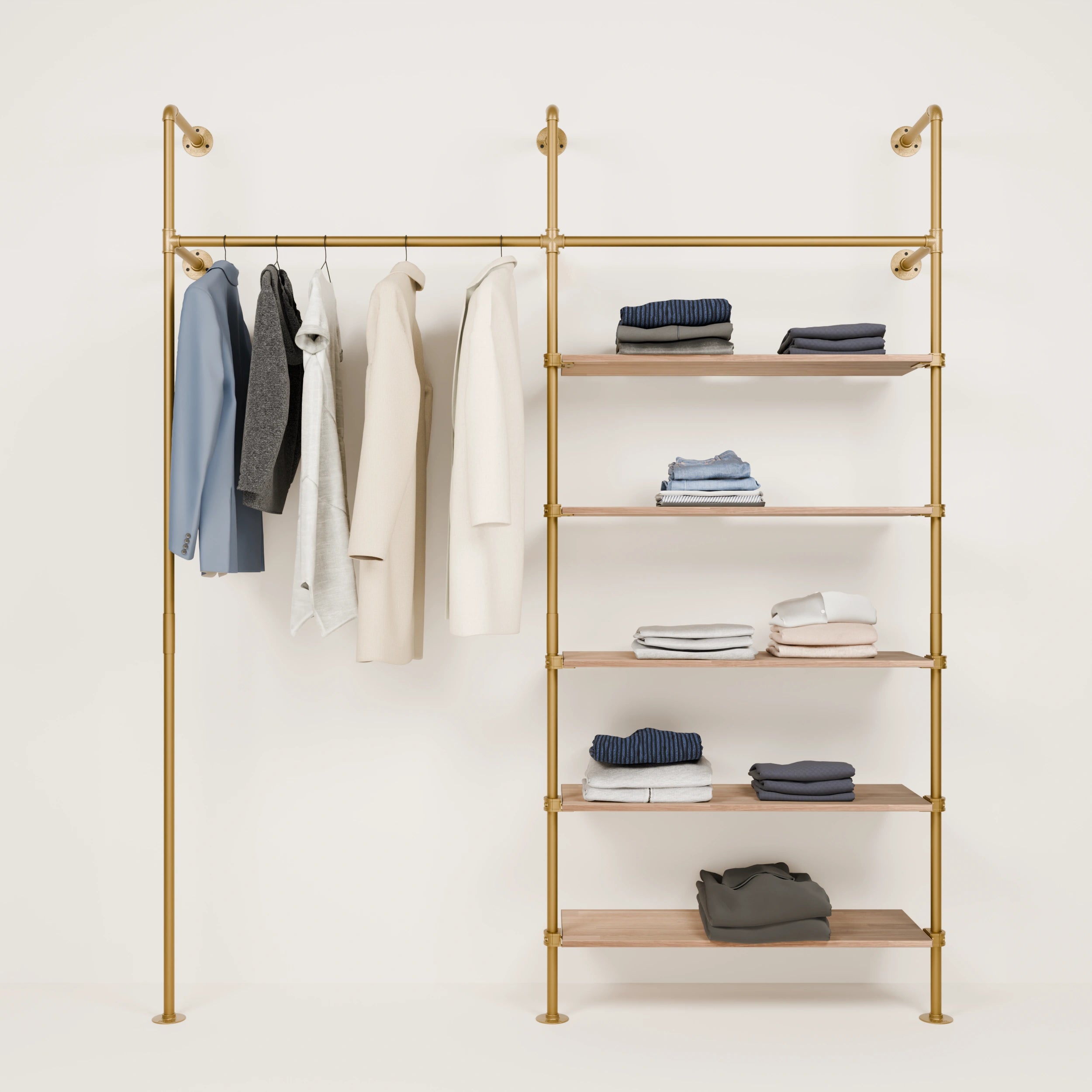 KIM 2 OAK – 5 shelves | Gold