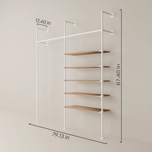 KIM 2 OAK – 5 shelves | White