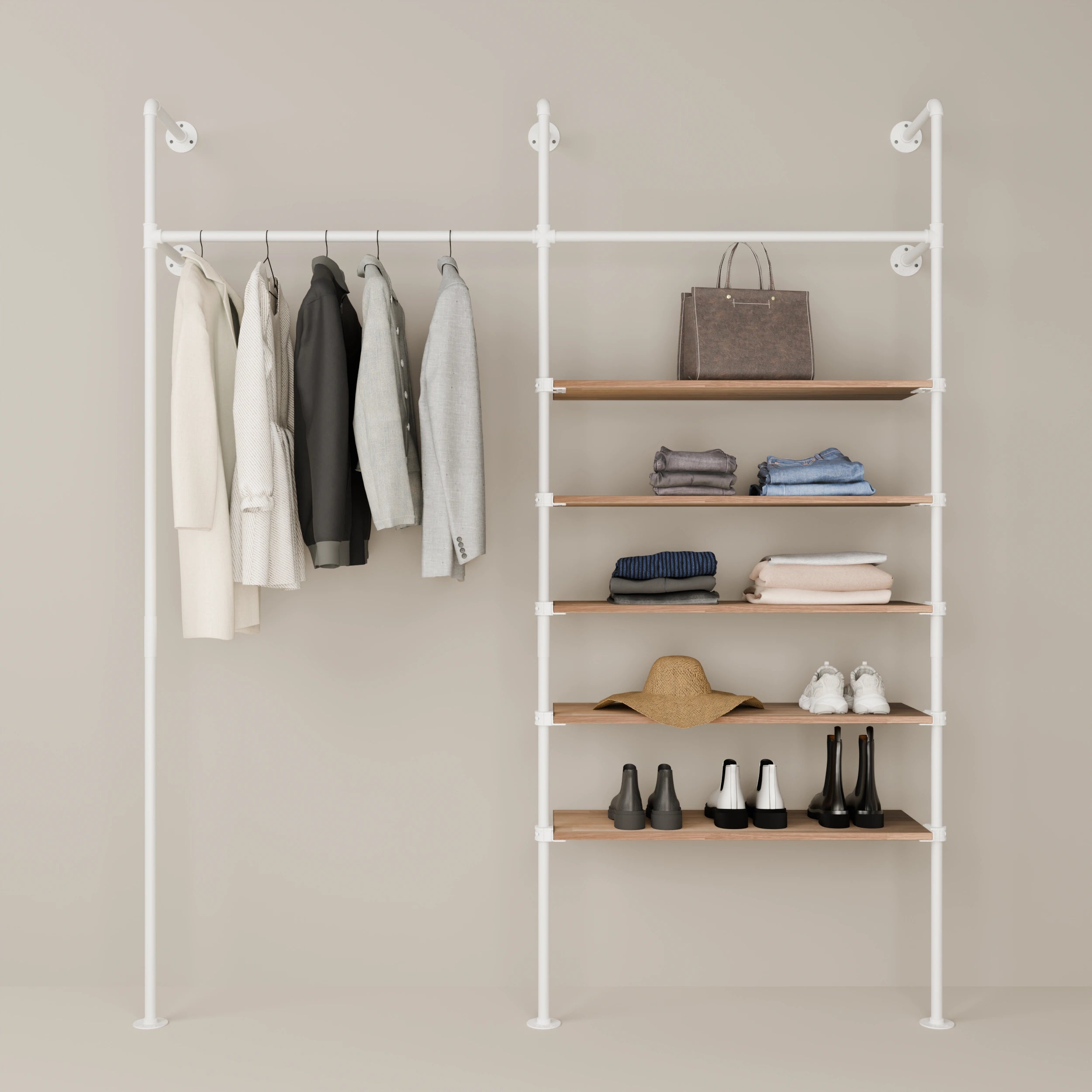 KIM 2 OAK – 5 shelves | White
