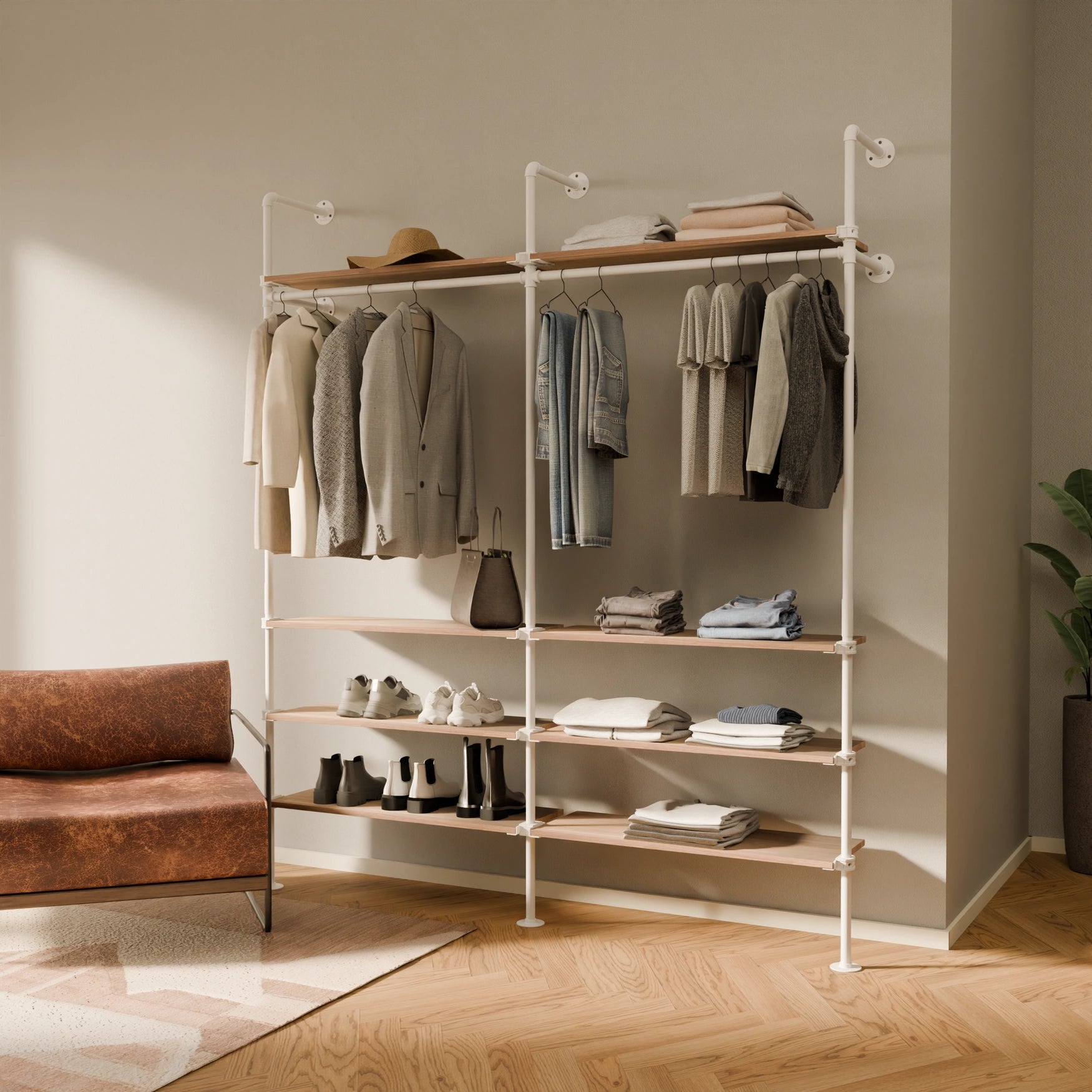 KIM 2 OAK – 8 shelves | White