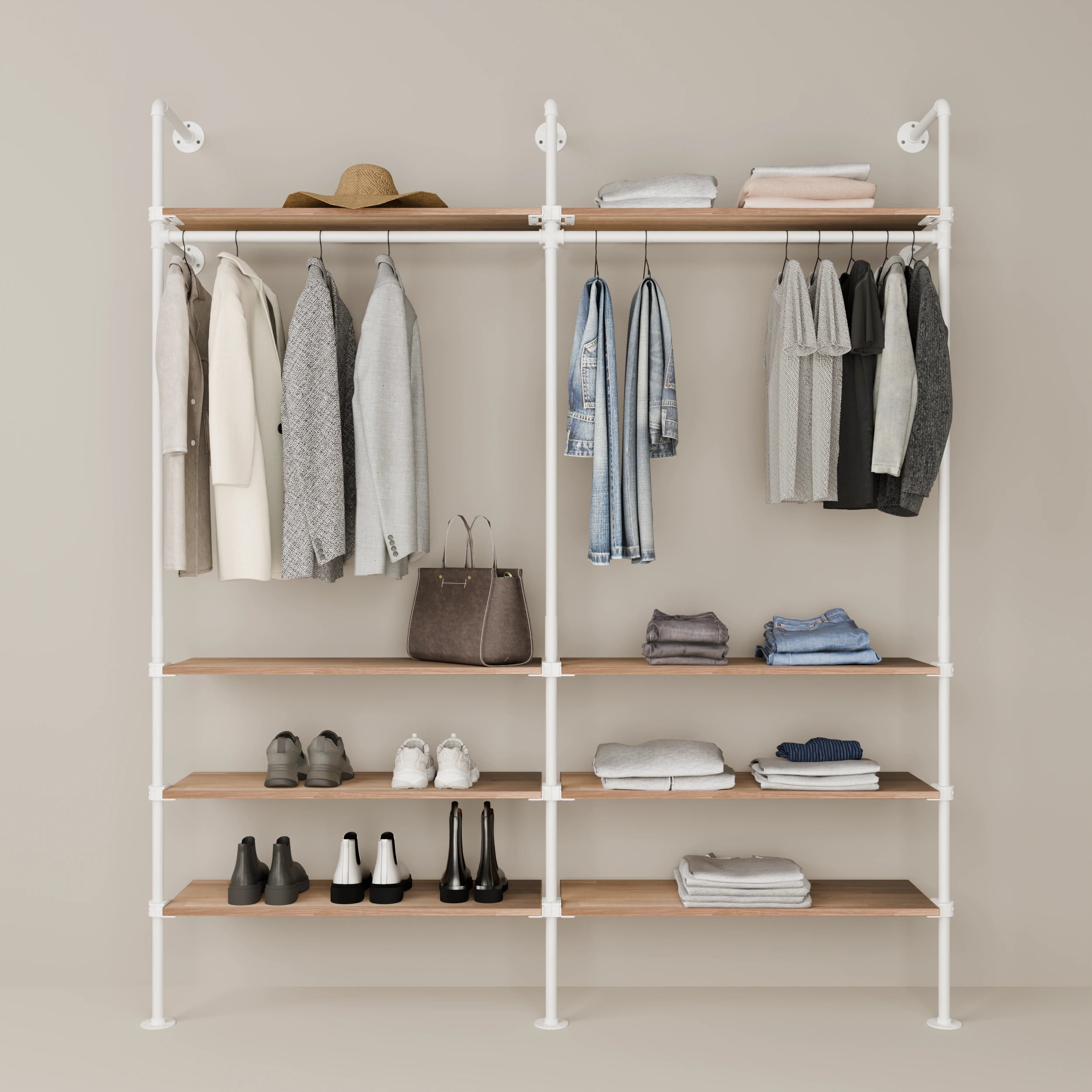 KIM 2 OAK – 8 shelves | White