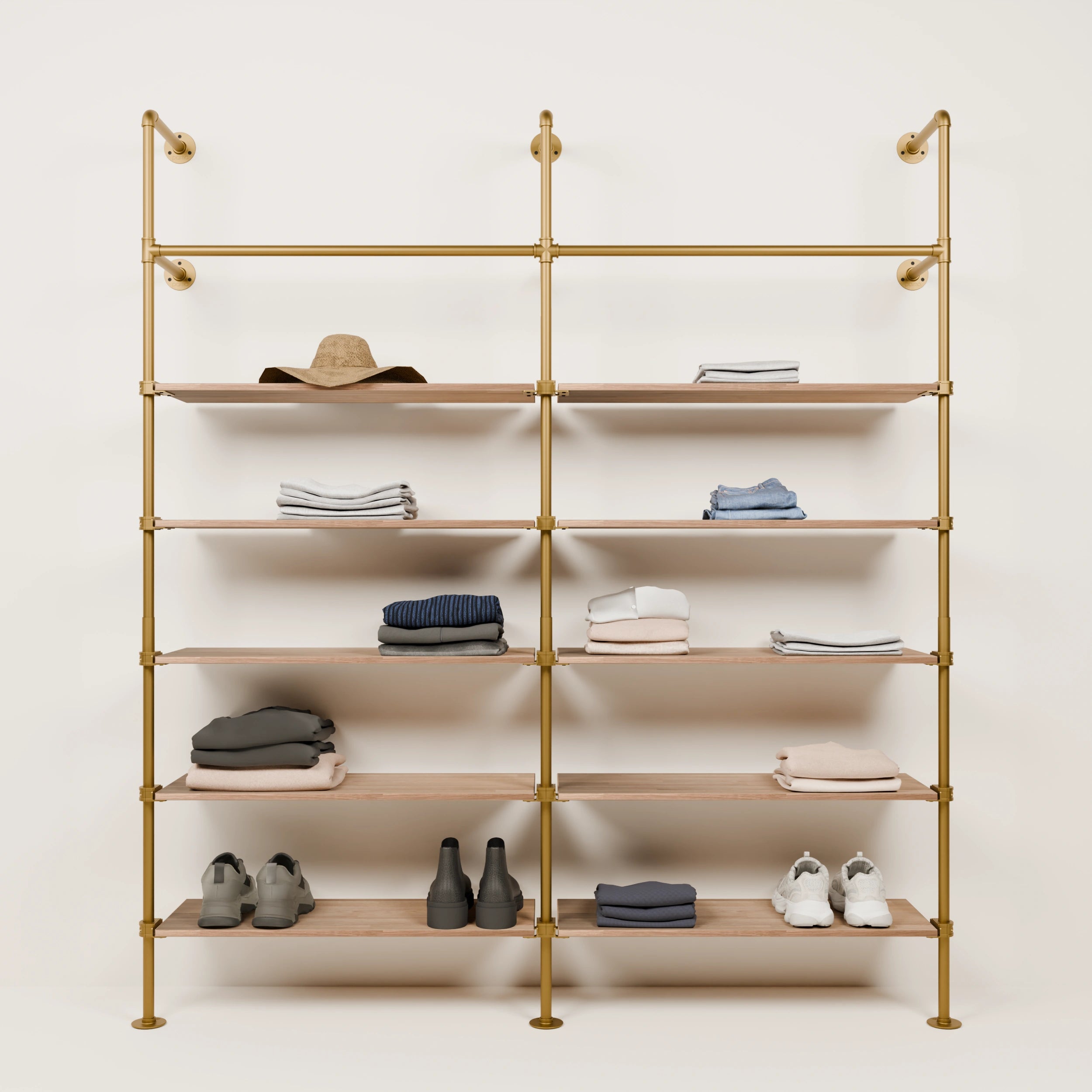 KIM 2 OAK – 10 shelves | Gold