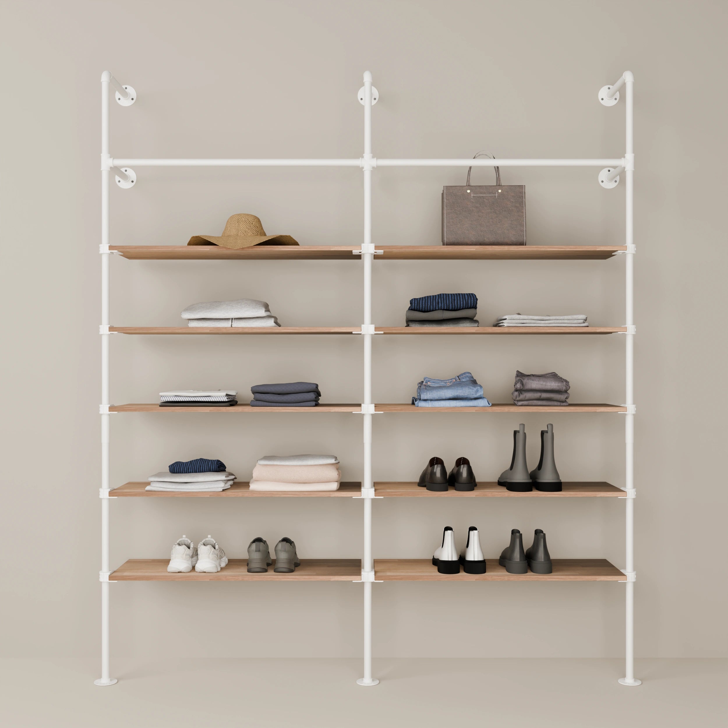 KIM 2 OAK – 10 shelves | White