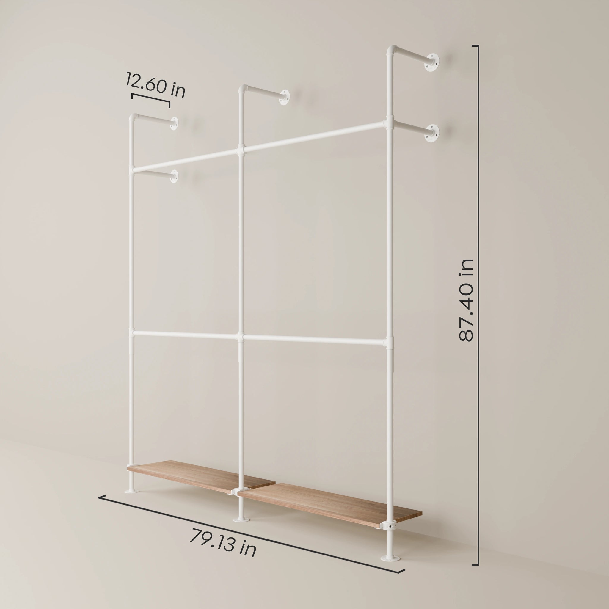 KIM DOUBLE 2 OAK – 2 shelves | White