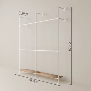 KIM DOUBLE 2 OAK – 2 shelves | White