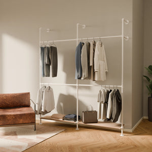 KIM DOUBLE 2 OAK – 2 shelves | White