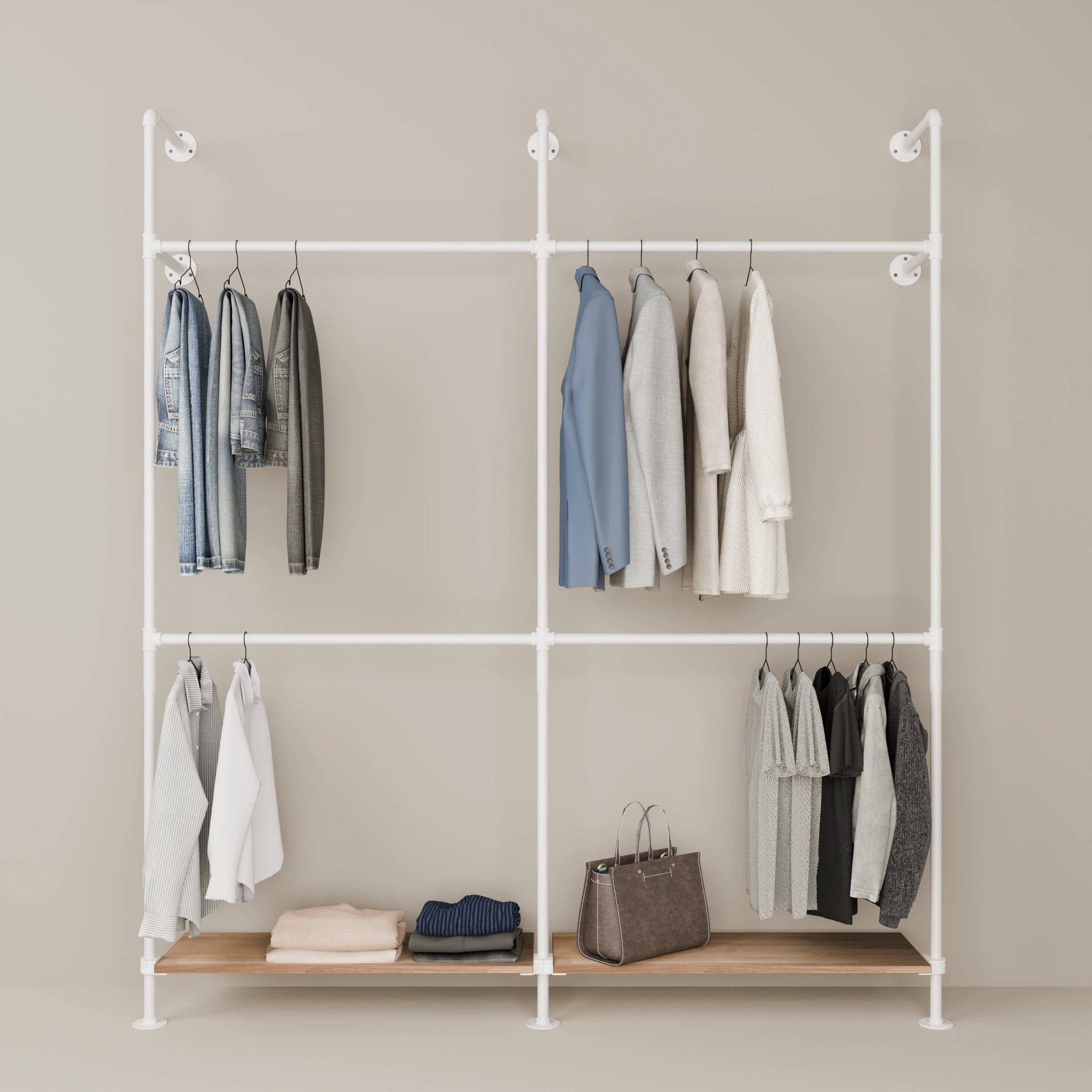 KIM DOUBLE 2 OAK – 2 shelves | White