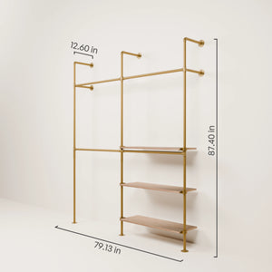 KIM DOUBLE 2 OAK – 3 shelves on the right | Gold