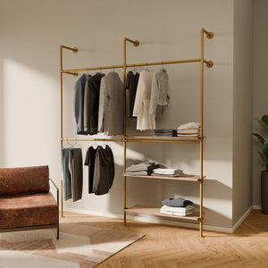 KIM DOUBLE 2 OAK – 3 shelves on the right | Gold