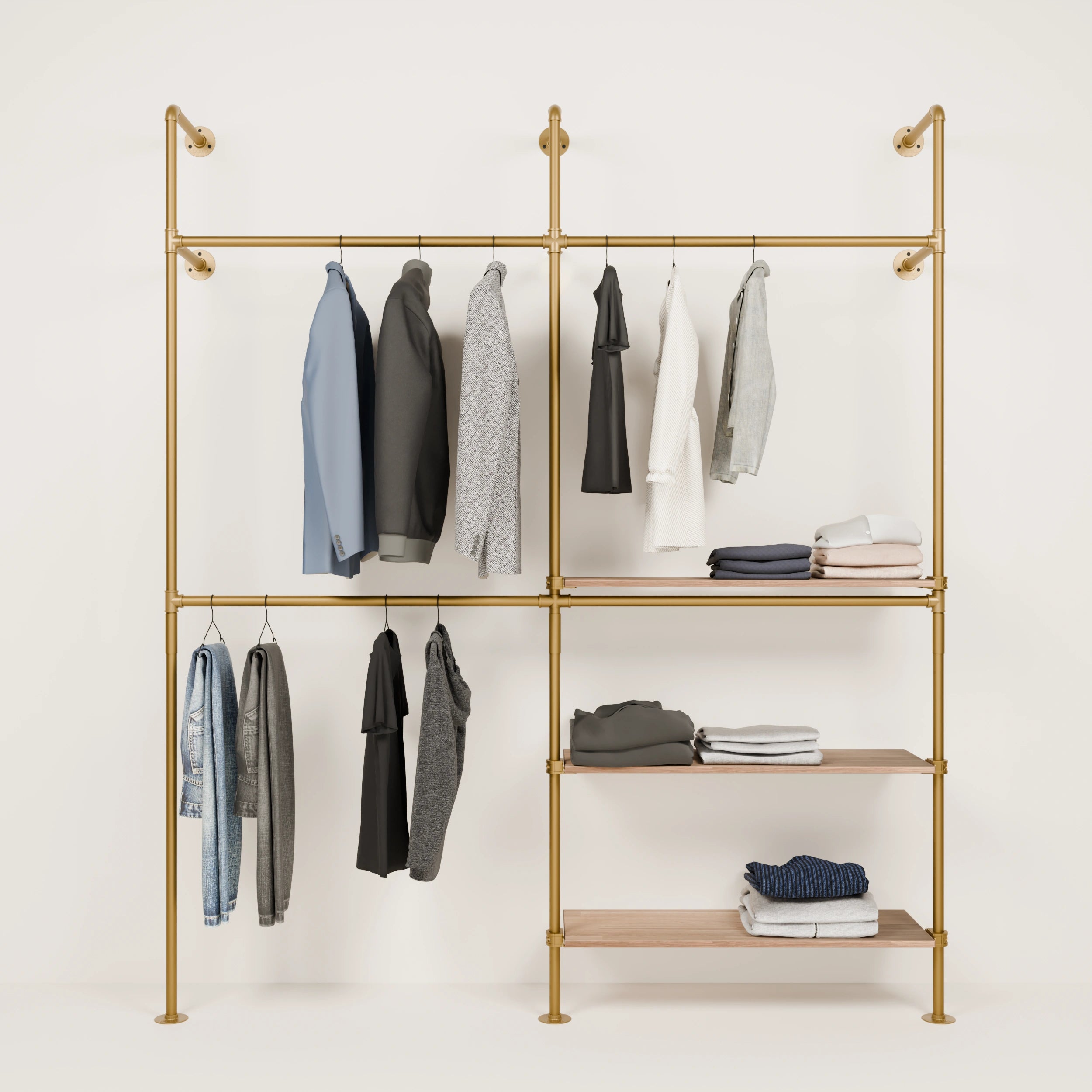 KIM DOUBLE 2 OAK – 3 shelves on the right | Gold