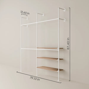 KIM DOUBLE 2 OAK – 3 shelves | White