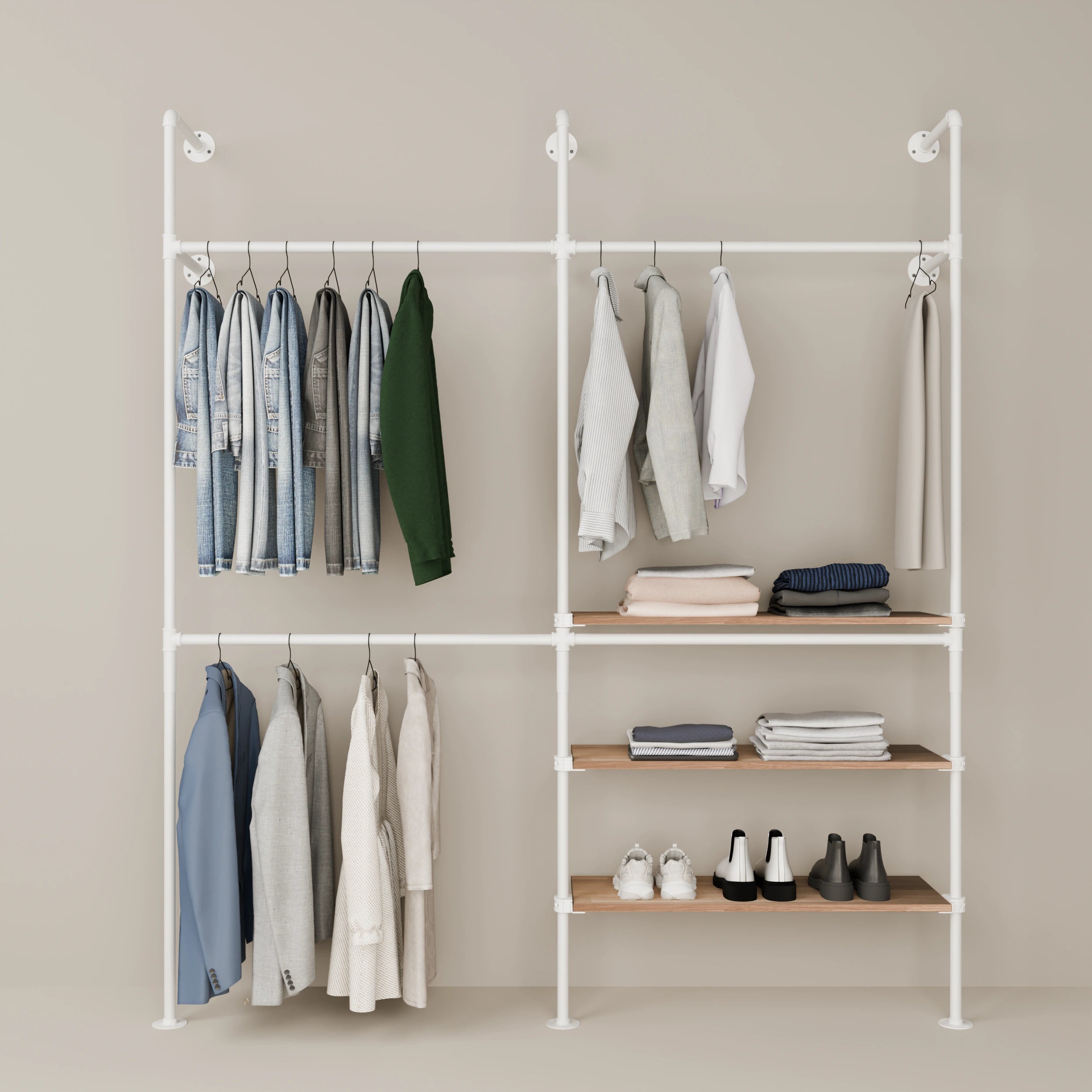 KIM DOUBLE 2 OAK – 3 shelves | White