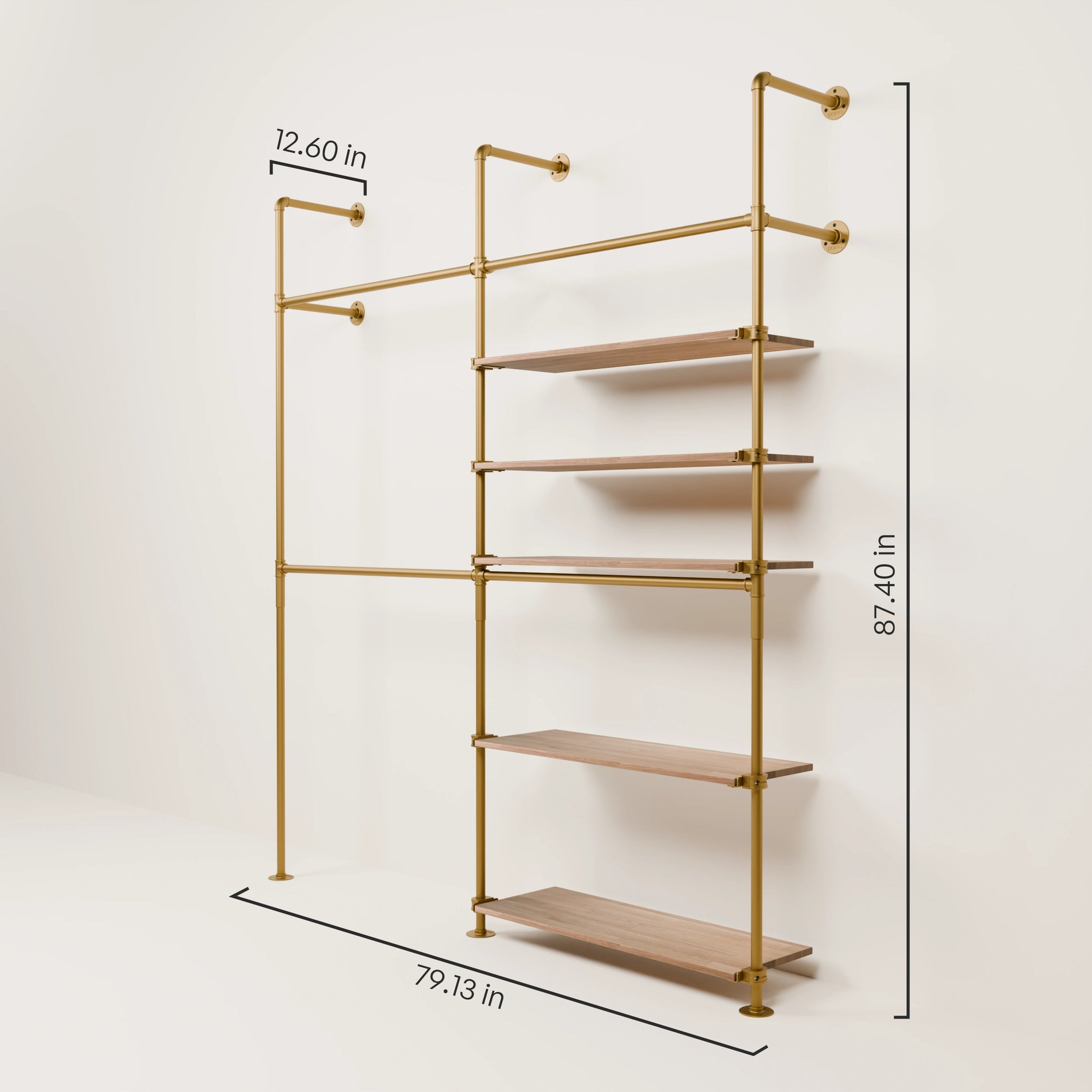 KIM DOUBLE 2 OAK – 5 shelves on the right | Gold