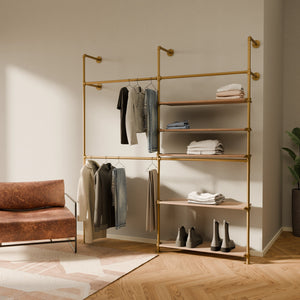 KIM DOUBLE 2 OAK – 5 shelves on the right | Gold