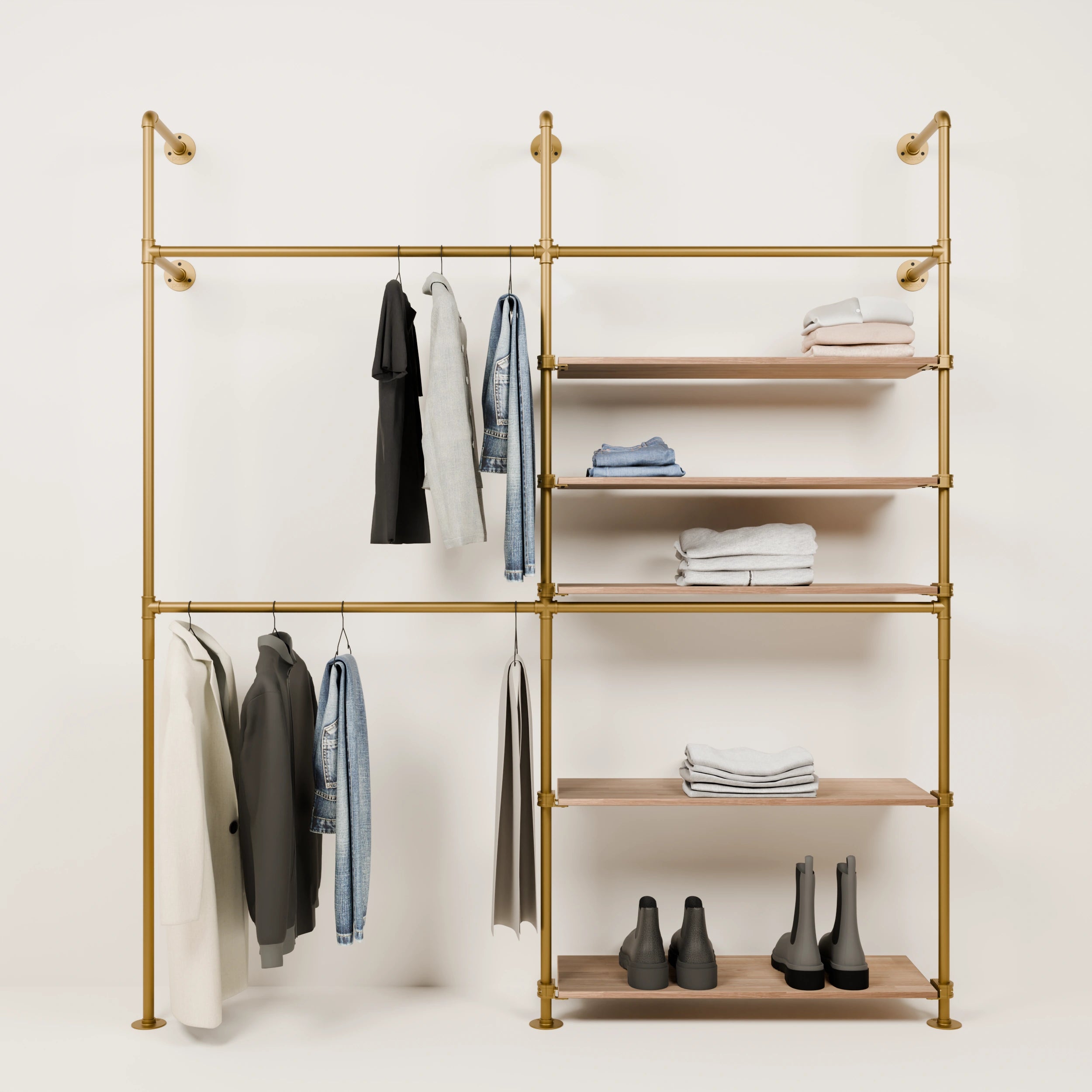 KIM DOUBLE 2 OAK – 5 shelves on the right | Gold