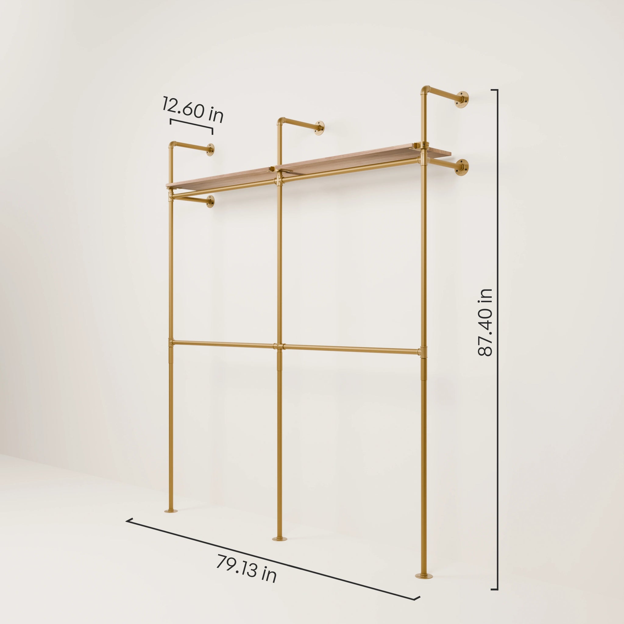KIM DOUBLE 2 OAK – 2 top shelves | Gold