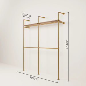 KIM DOUBLE 2 OAK – 2 top shelves | Gold