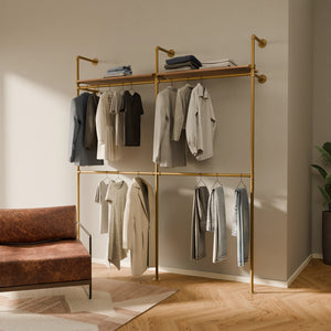 KIM DOUBLE 2 OAK – 2 top shelves | Gold
