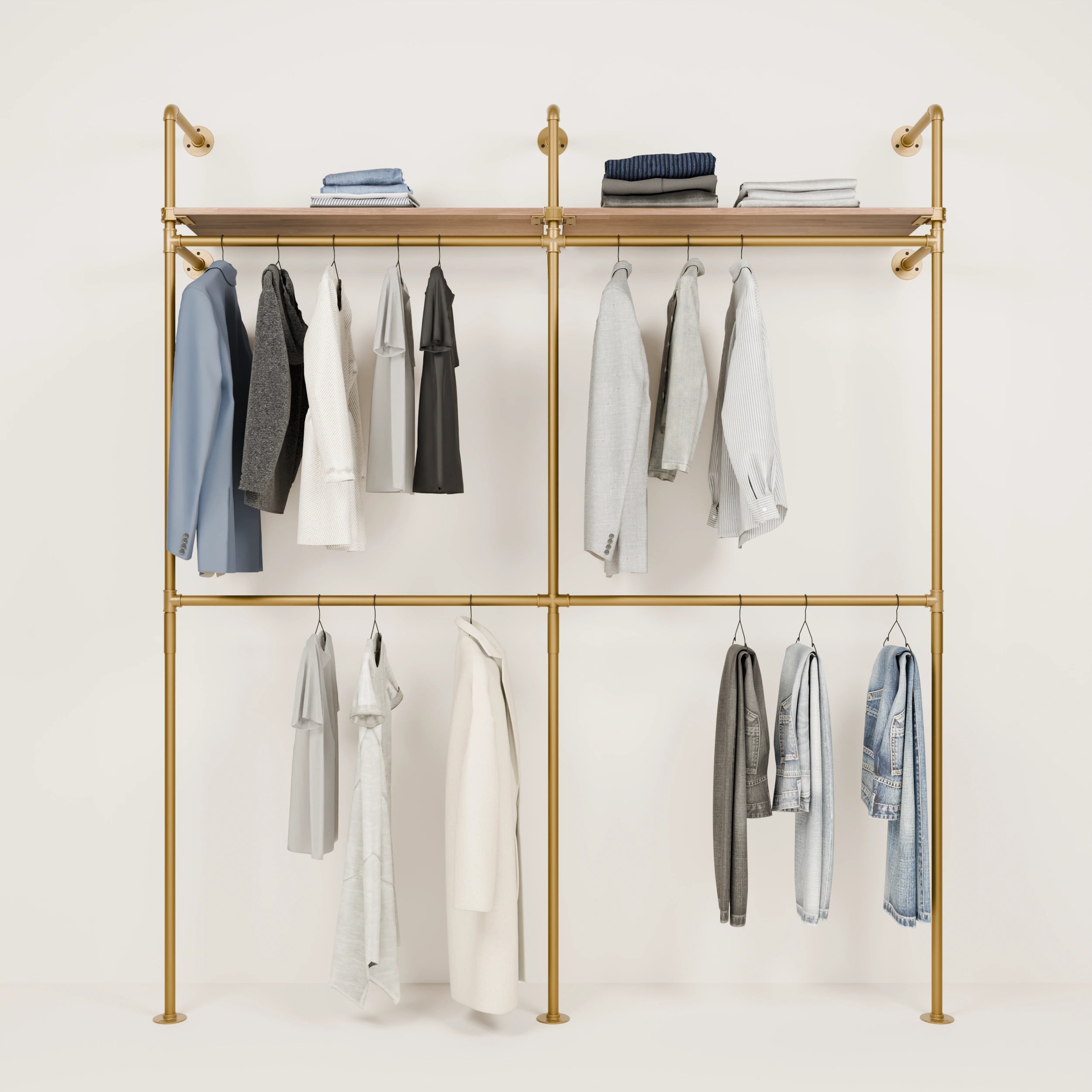 KIM DOUBLE 2 OAK – 2 top shelves | Gold