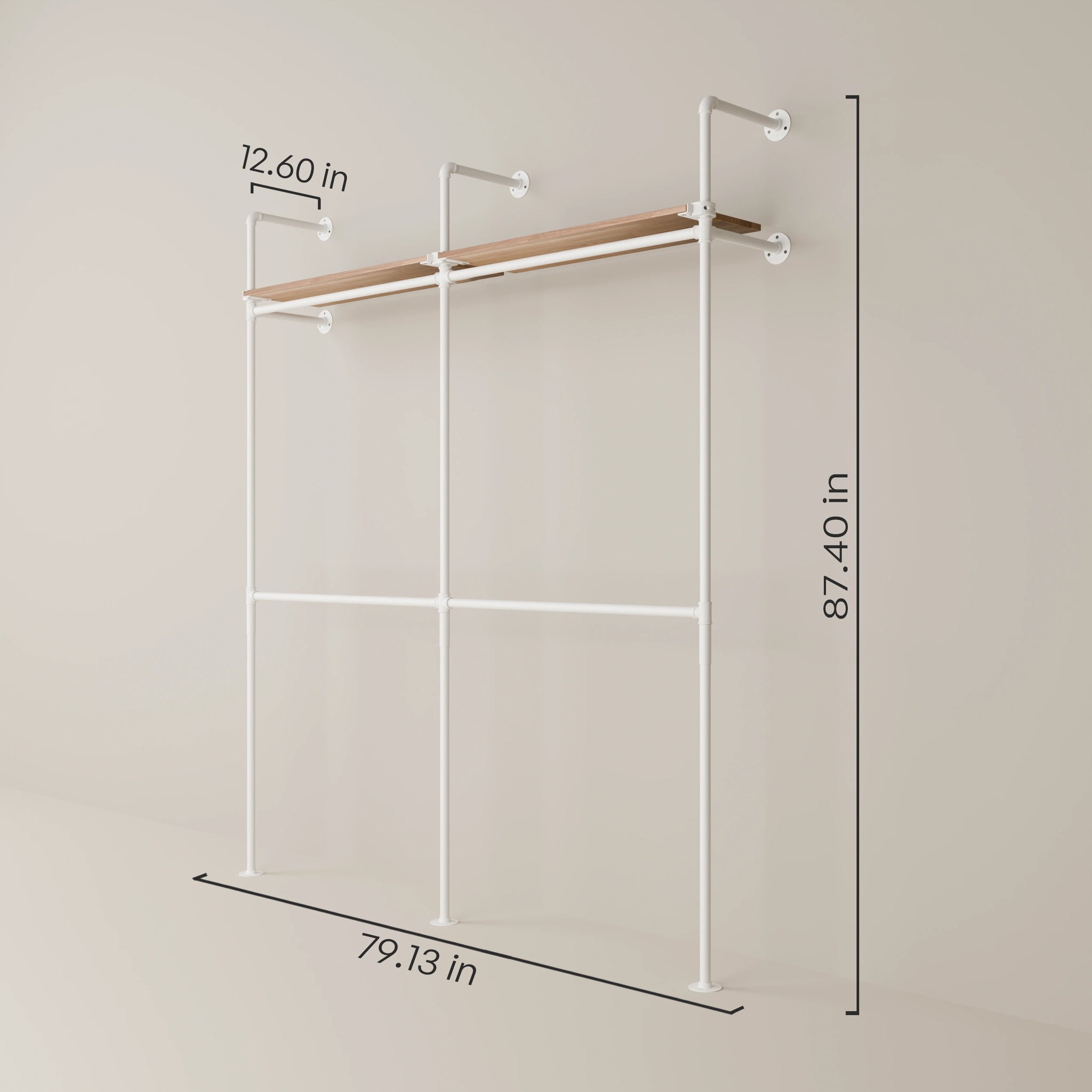 KIM DOUBLE 2 OAK – 2 top shelves | White