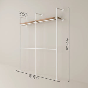 KIM DOUBLE 2 OAK – 2 top shelves | White