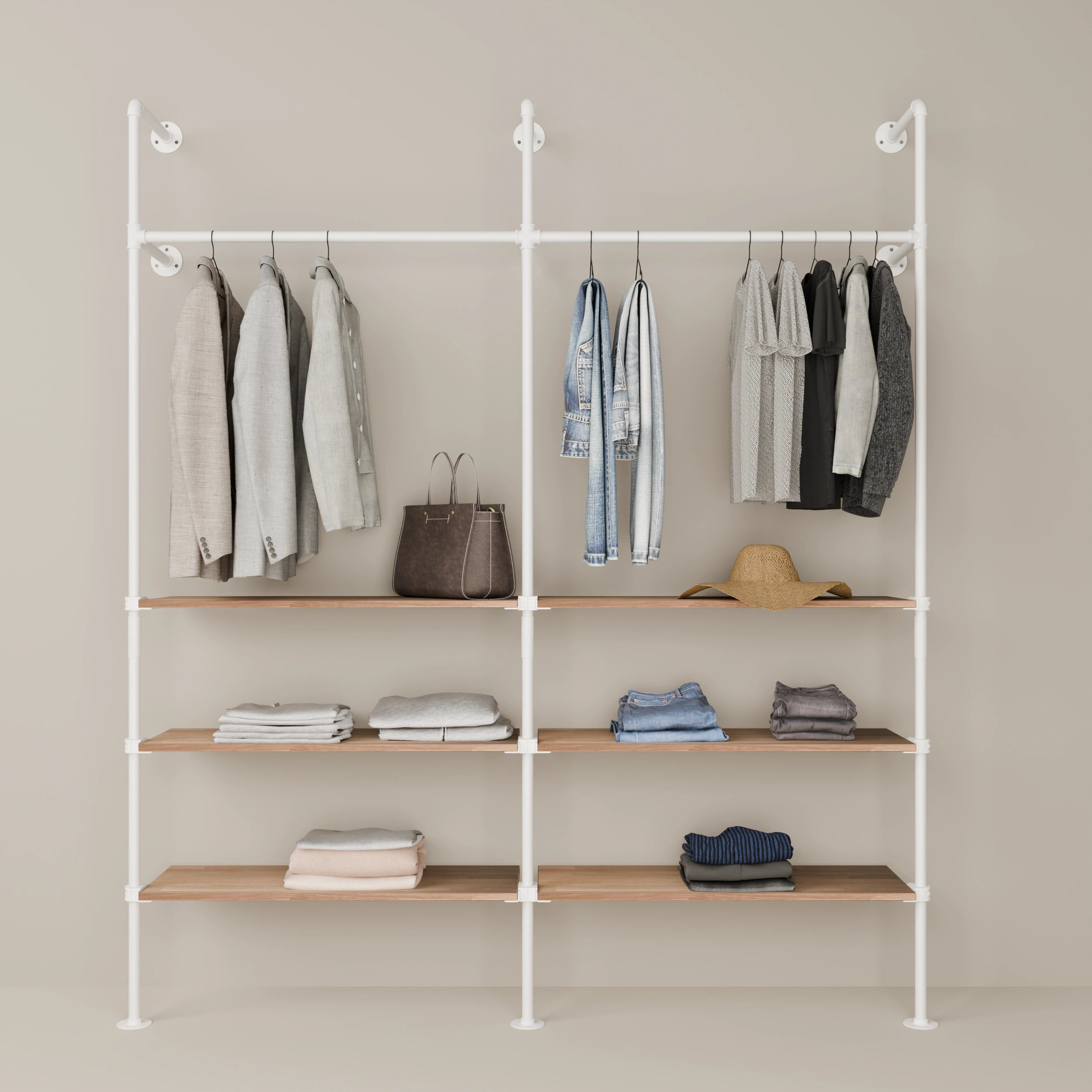 KIM 2 OAK – 6 shelves | White