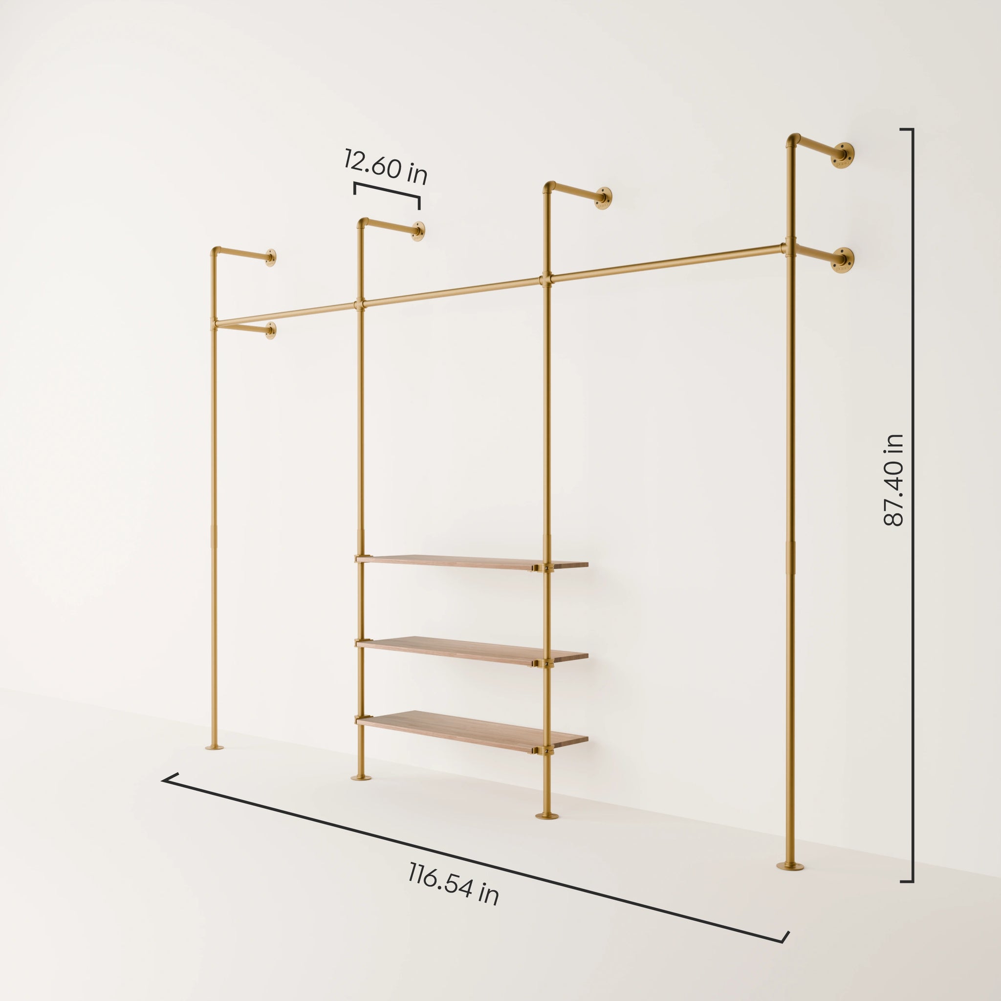 KIM 3 OAK – 3 shelves | Gold