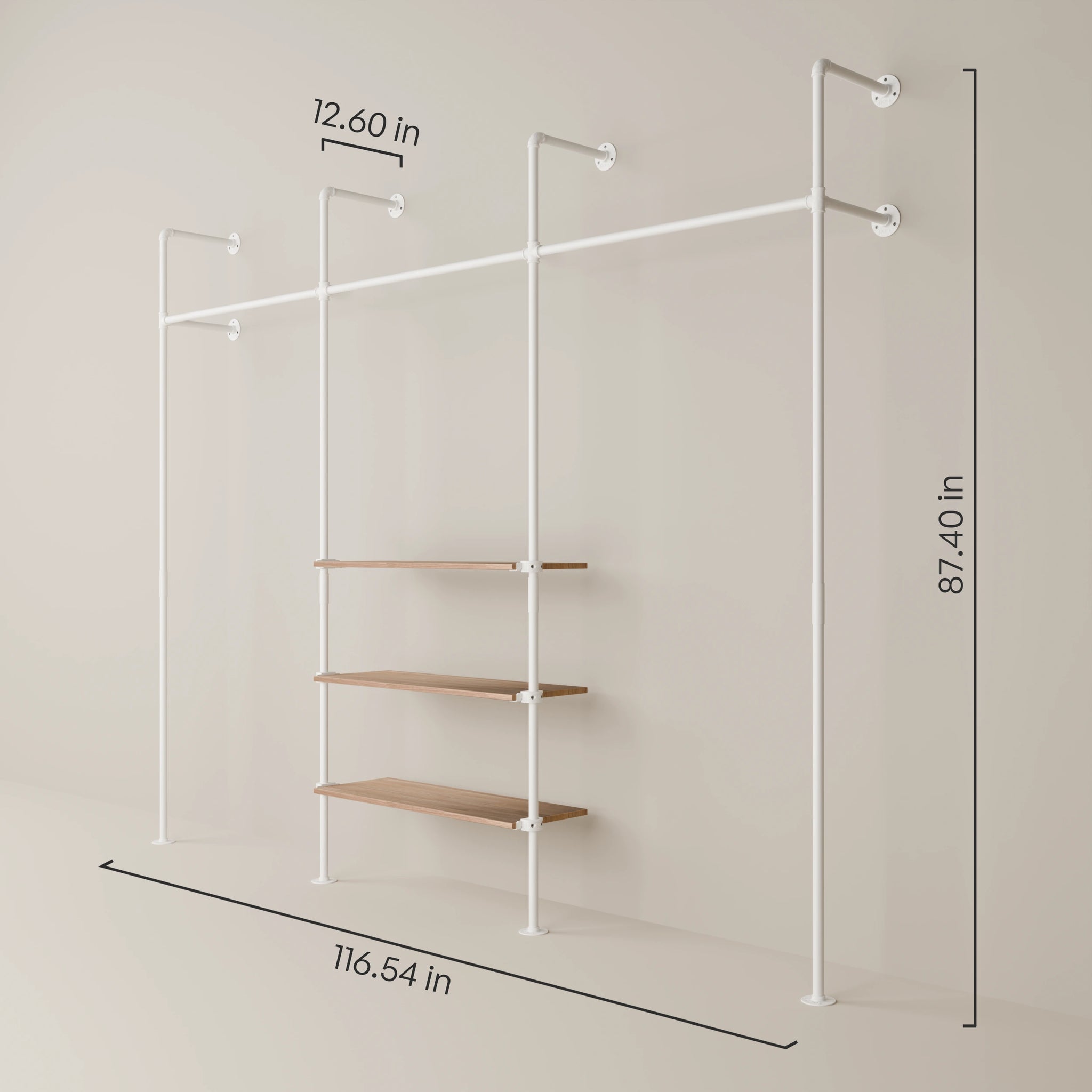 KIM 3 OAK – 3 shelves | White