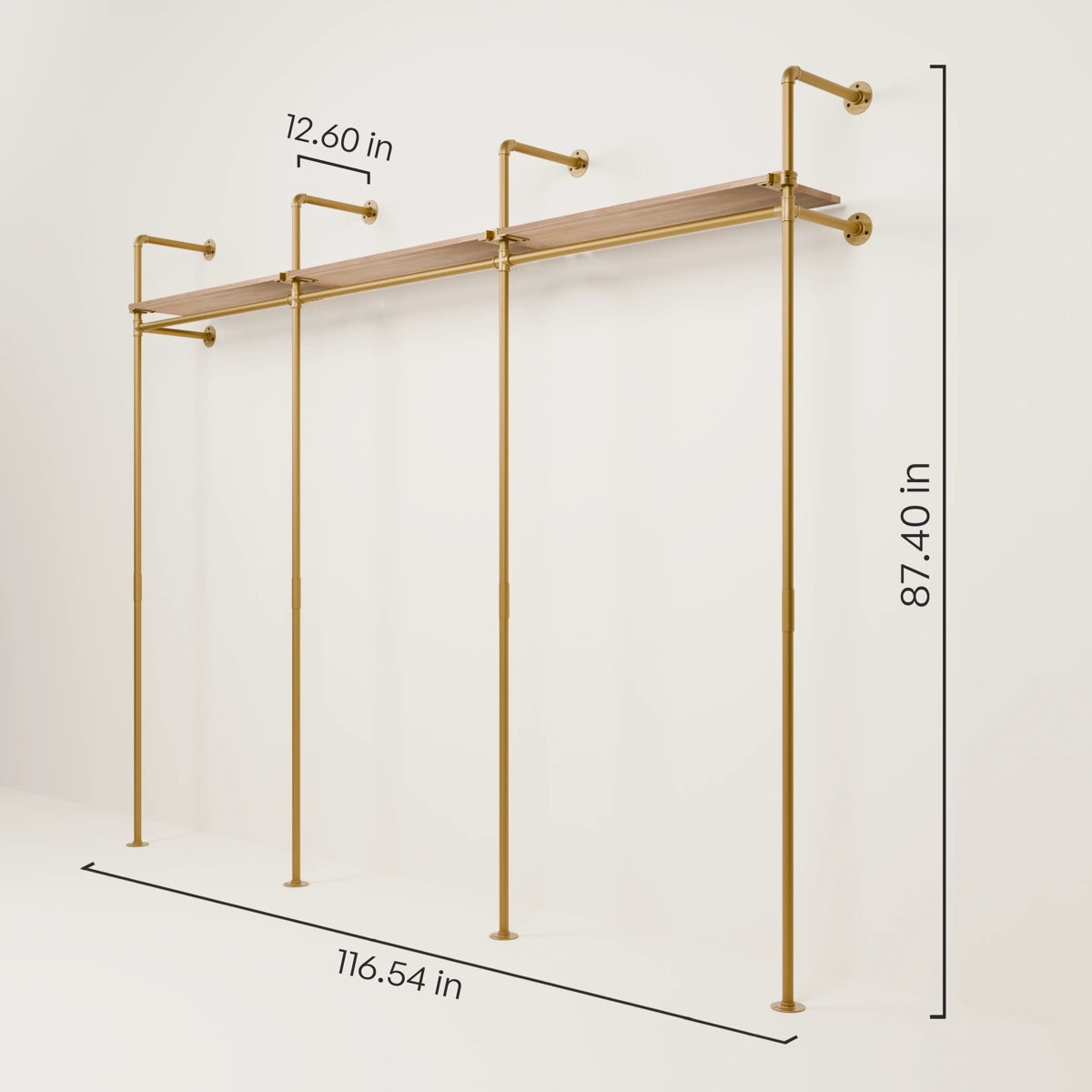 KIM 3 OAK –  3 top shelves | Gold