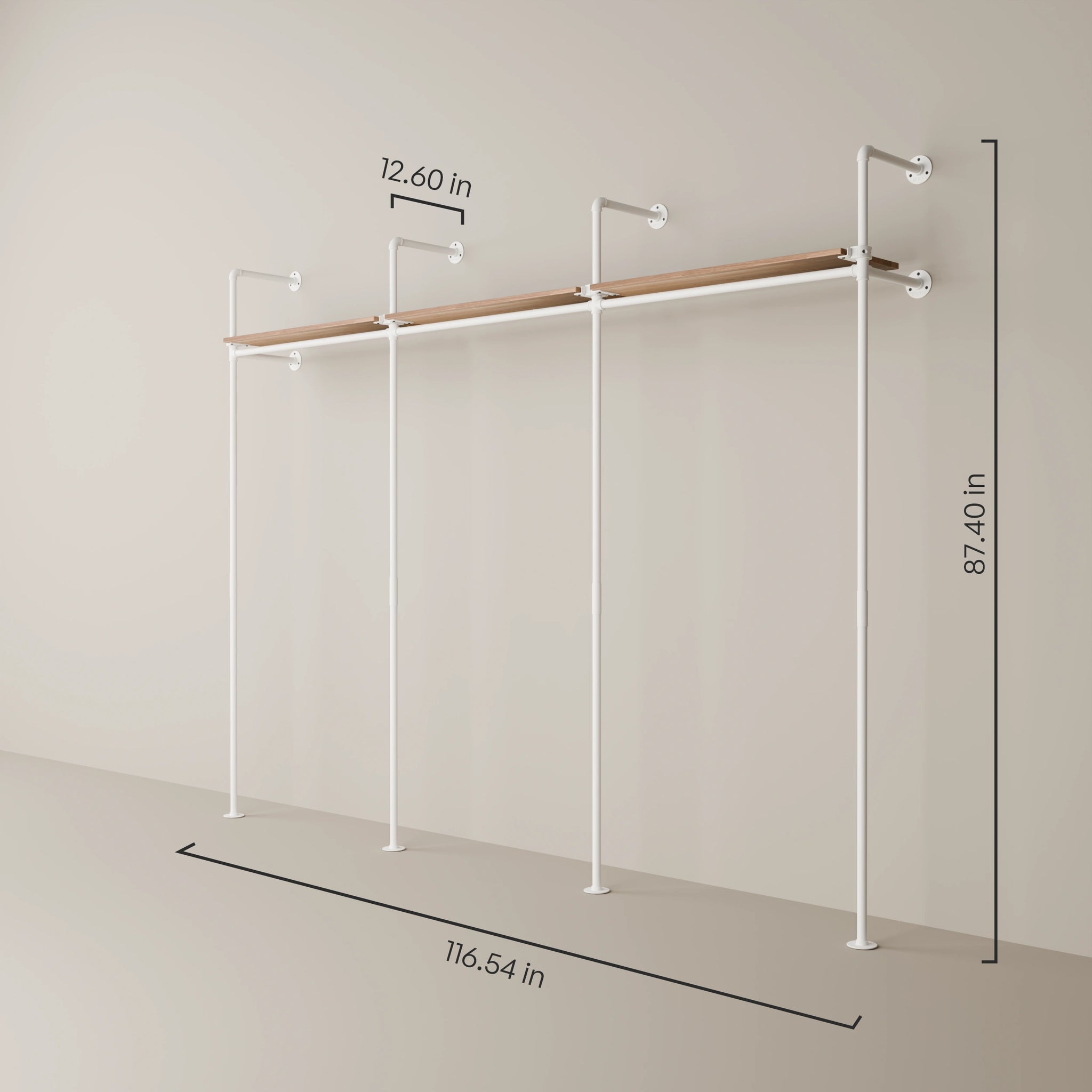 KIM 3 OAK – 3 top shelves | White