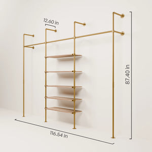 KIM 3 OAK – 5 shelves | Gold